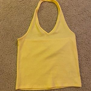 American Eagle light yellow halter top